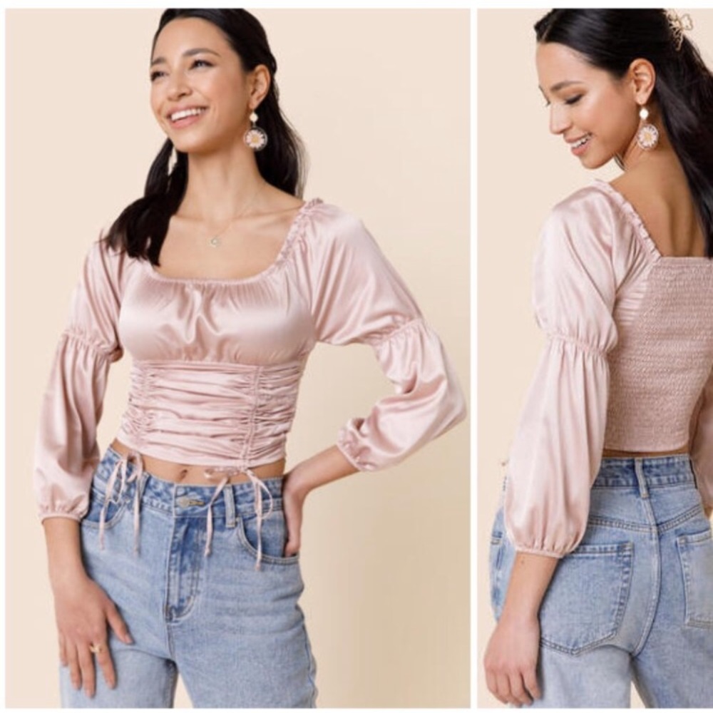NWT Francesca’s Blair Square Neckline Blouse